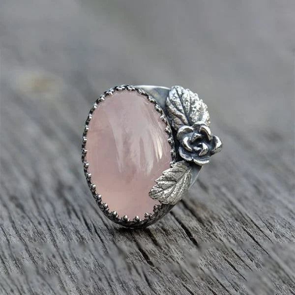Charmanter Retro-Rosa-Kristallring