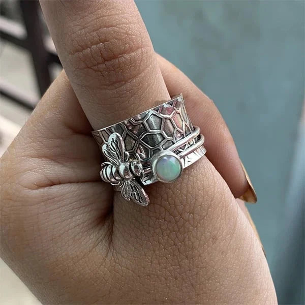 Biene Edelstein Serenity Spinner Ring für achtsame Meditation