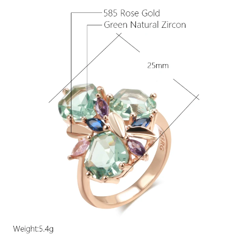 Elegantes Aquamarinblumen-Set mit luxuriöser 18 Karat Roségoldplattierung