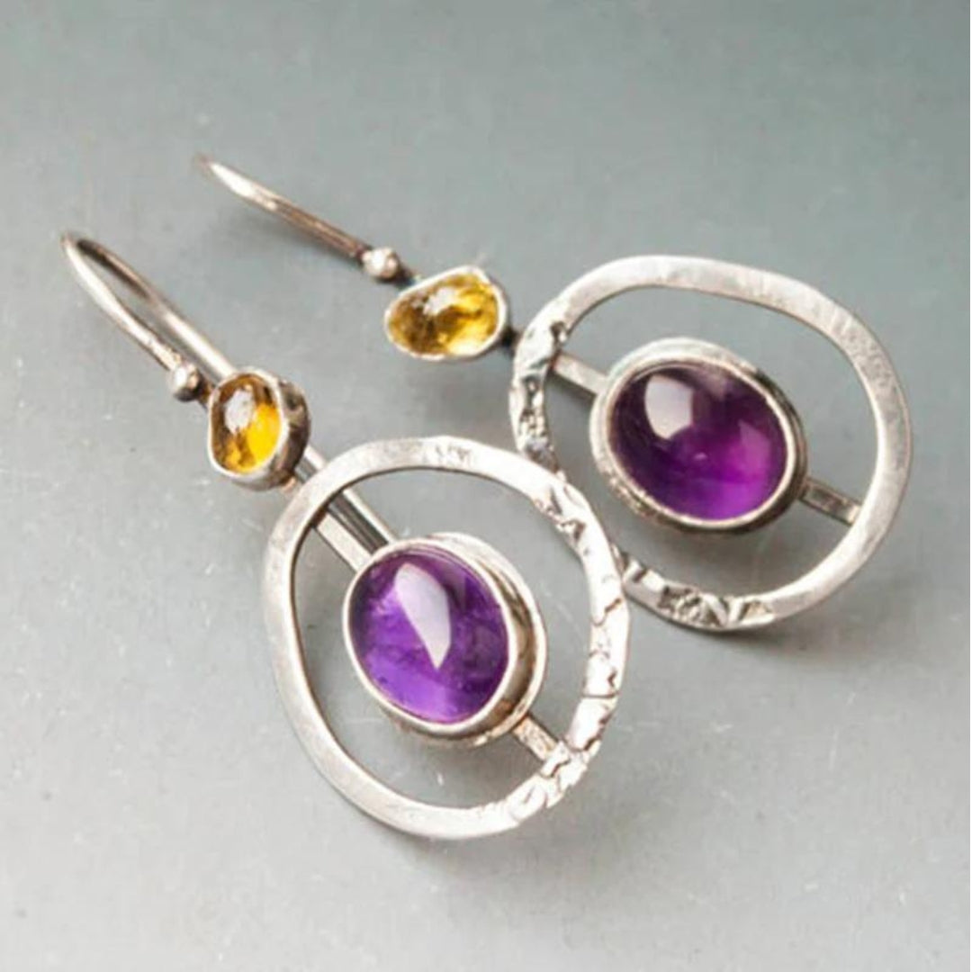 Elegante silberne Kristall-Ohrringe im Boho-Saturn-Design