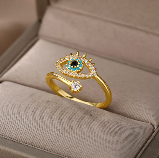 Schützender 18 Karat vergoldeter Ring gegen negative Energien