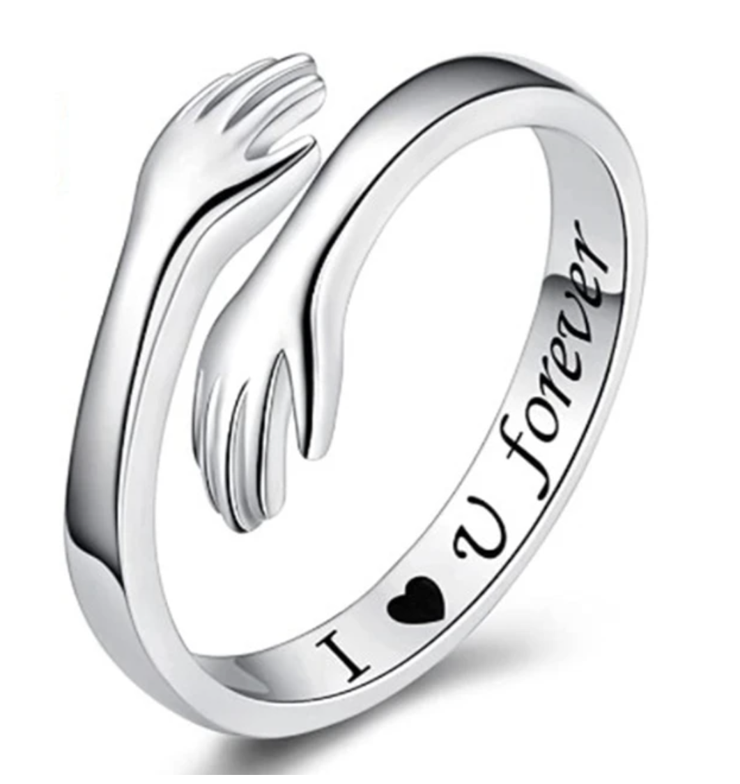 Ewige Liebe: Umarmungsring "Ich liebe dich für immer" aus hochwertigem 925er Sterlingsilber