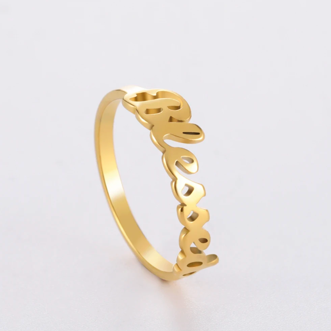 Exquisiter 18K Goldplattierter Segenring