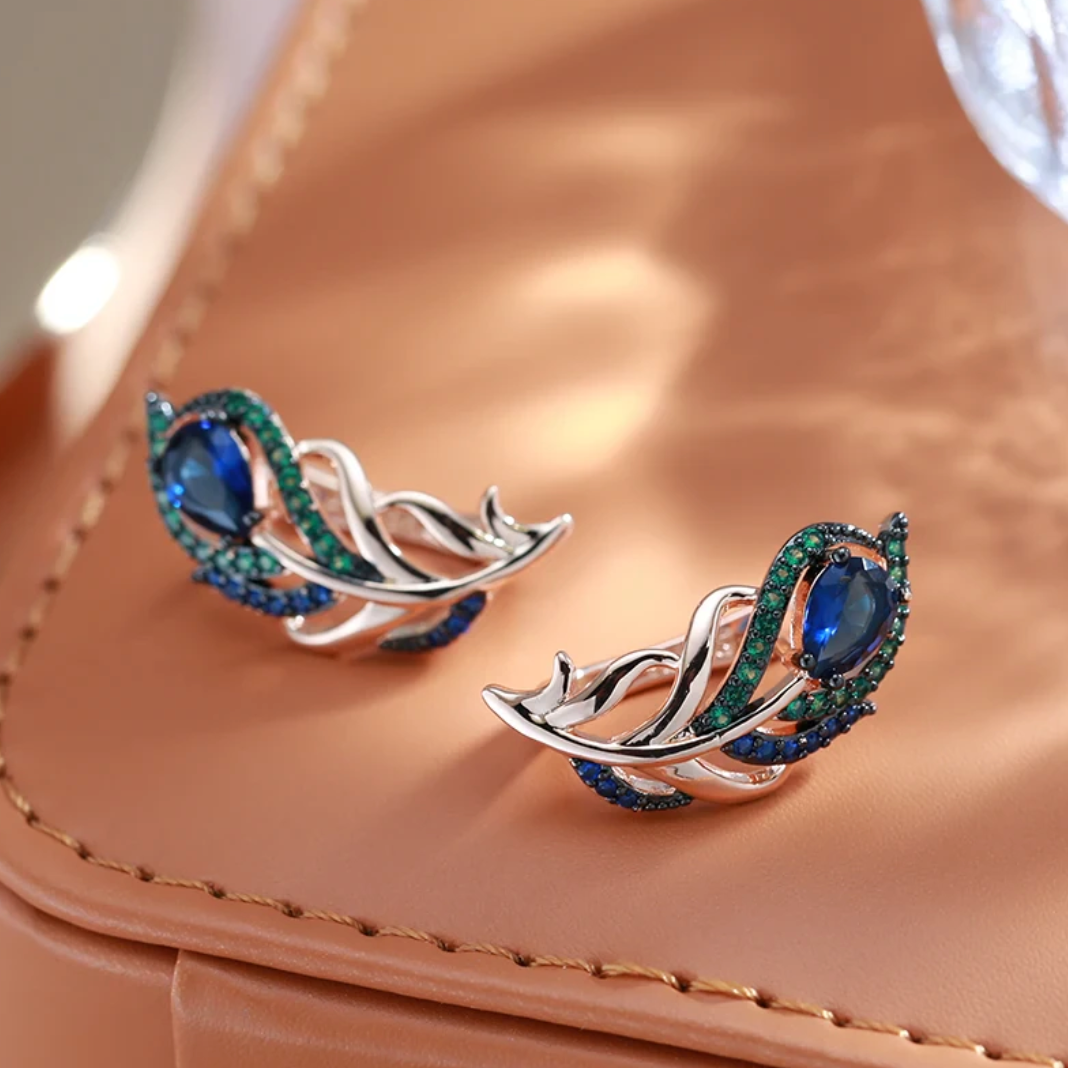 Exquisites Pfau-Set aus 18K Roségold-Vergoldung