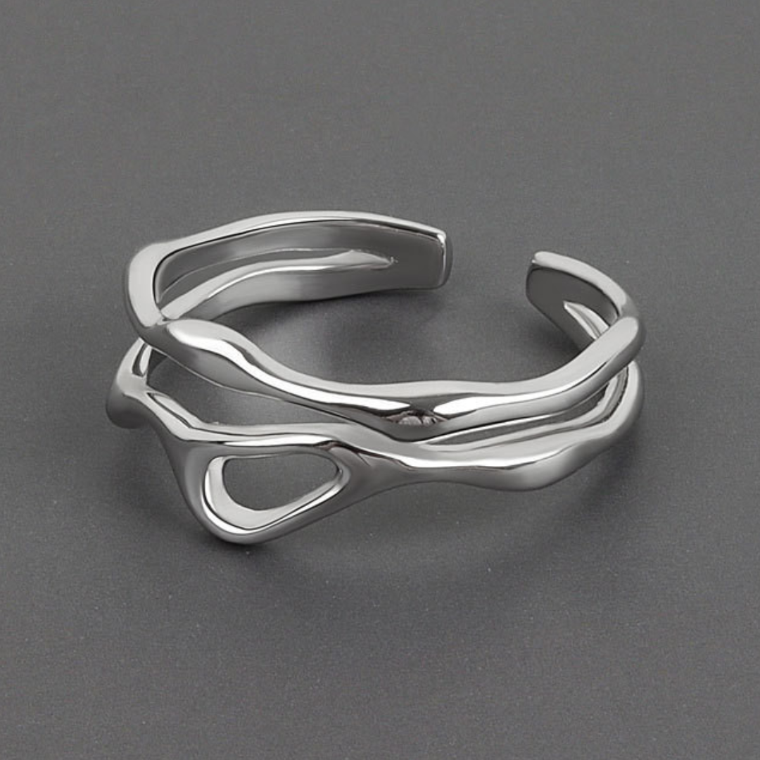 Eleganter verstellbarer Baumzweig-Ring aus 925 Sterling Silber