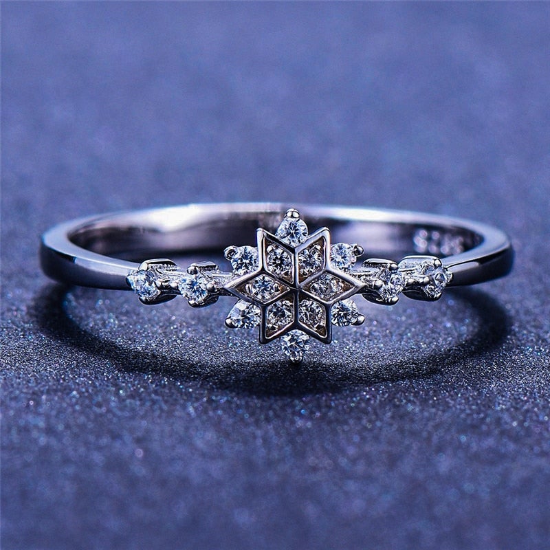 Eleganter Schneeflockenring aus hochwertigem 925 Sterling Silber