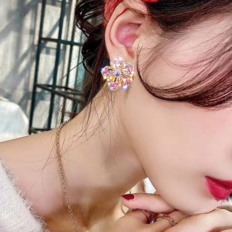 Funkelnde multicolor Zirkonia-Ohrringe aus hochwertigem Sterlingsilber