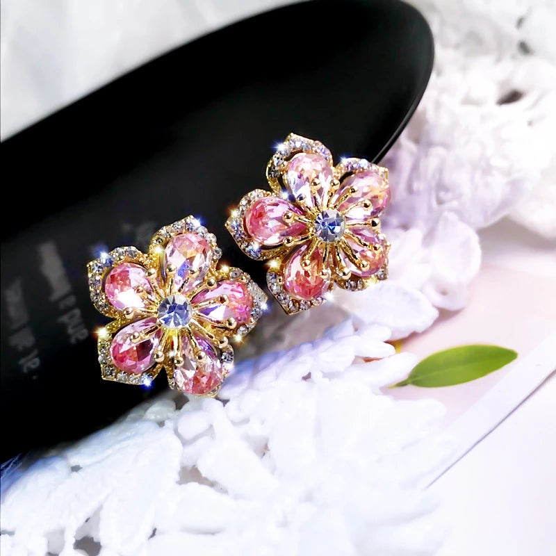 Funkelnde multicolor Zirkonia-Ohrringe aus hochwertigem Sterlingsilber