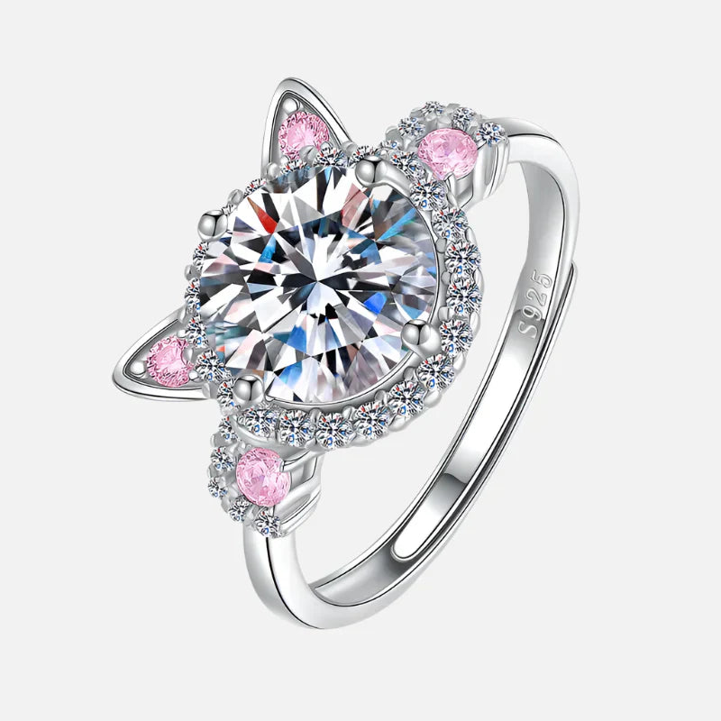 MINA – Eleganter verstellbarer Katzenohren-Ring mit funkelnden Zirkonias