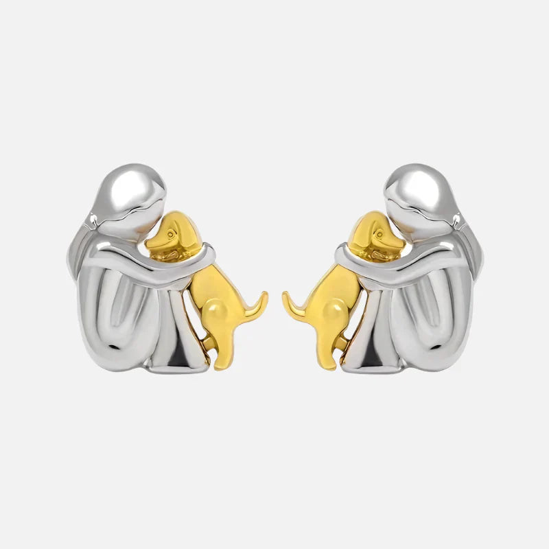 NURI – Elegante bicolor Bicolor-Umarmungs-Ohrstecker aus Silber & Gold für stilvollen Look