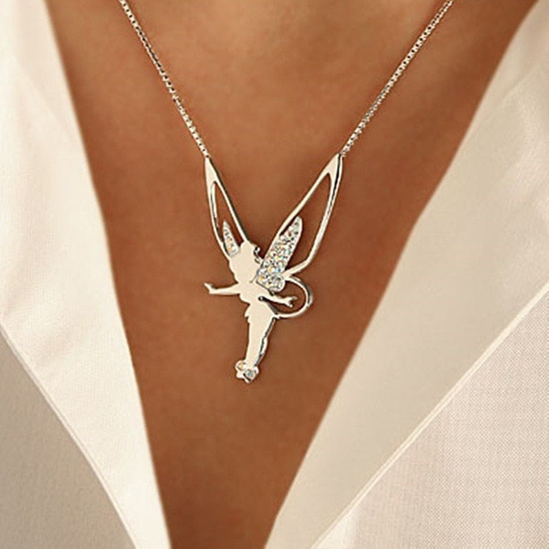 Elegante Feen-Halskette aus edlem Gold und Silber
