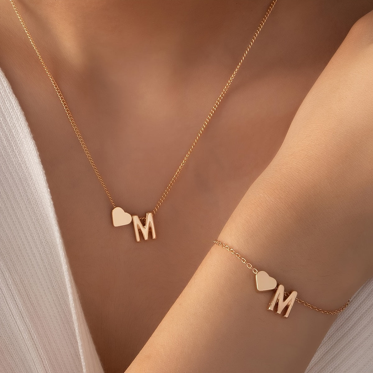 Liebes Halskette- und Armband-Set