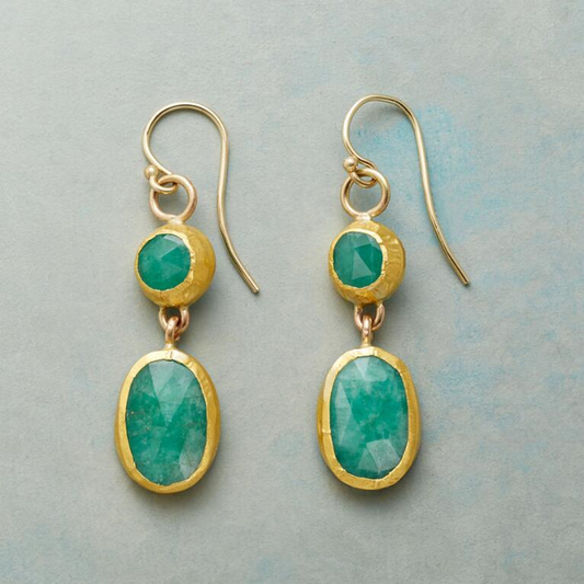 Elegante Vintage Türkis Gold Ohrringe für einen zeitlosen Look