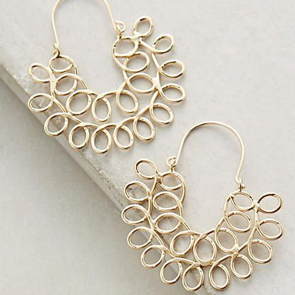 Wunderschöne Vintage Goldene Hohe Mandala Ohrringe