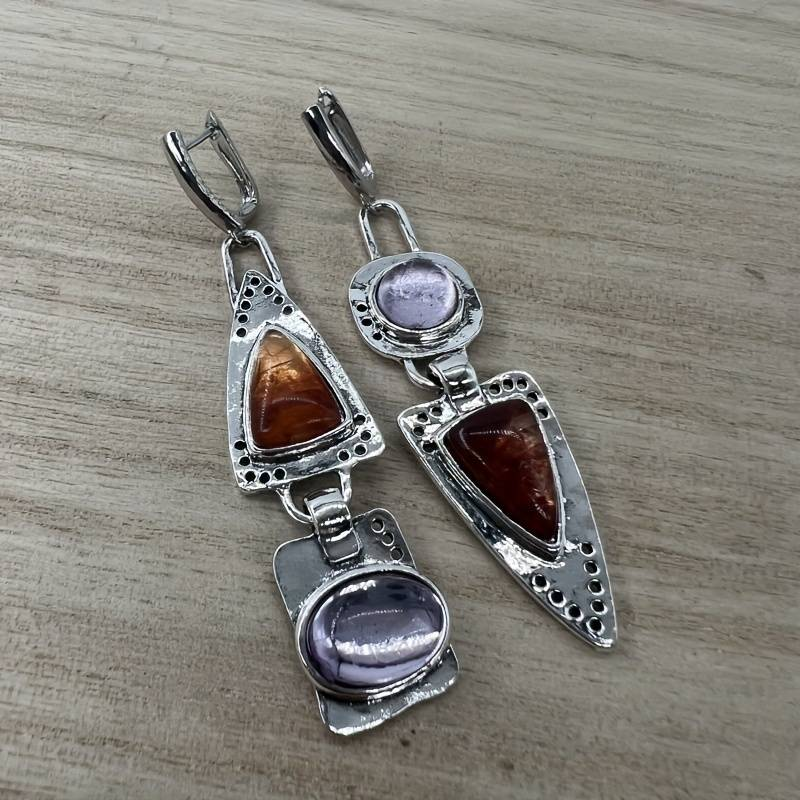 Elegante Vintage-Silber- und Kristall-Ohrringe