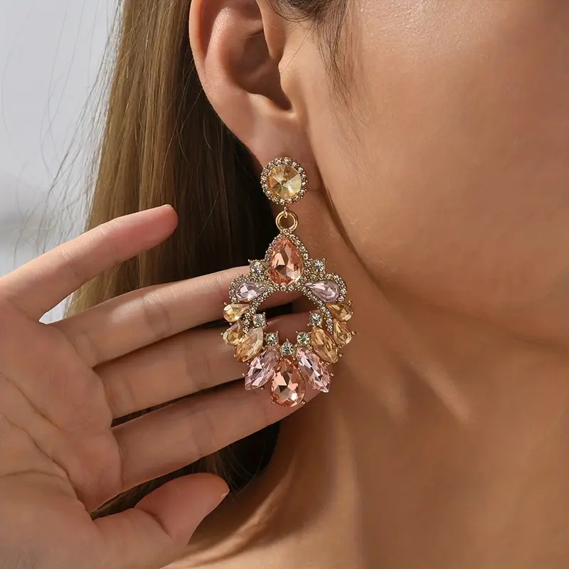 Elegante Boho-Kristall-HĂ€ngerohrringe