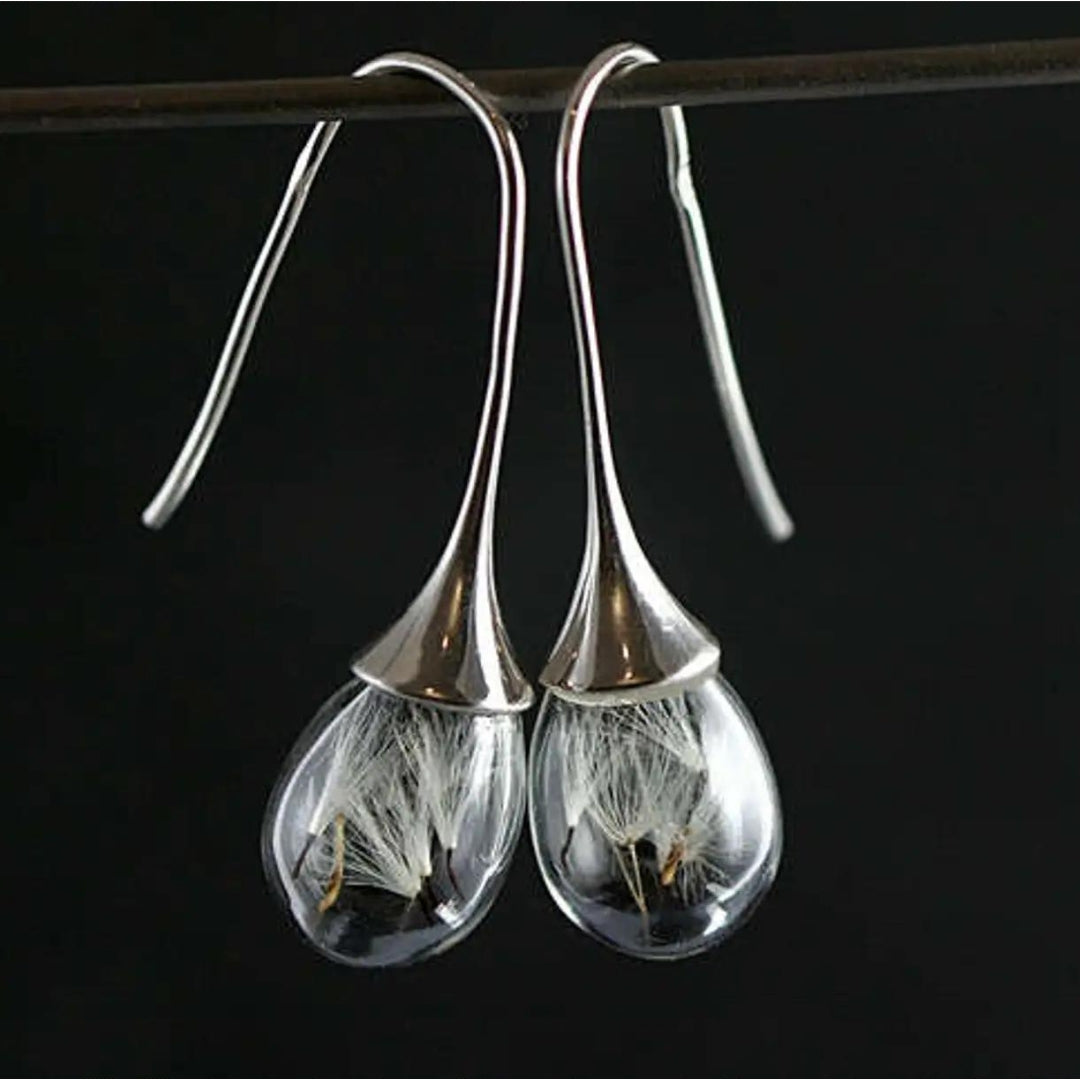 Elegante Silberohrringe mit Löwenzahn-Anhänger