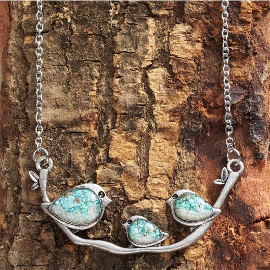 Elegante Vintage Vogel Halskette aus hochwertigem Silber