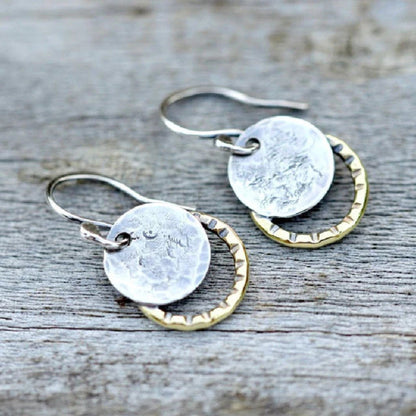 Elegante Vintage-Ohrringe aus Gold und Silber