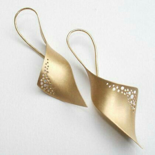 Elegante Vintage Hohl-Goldohrringe