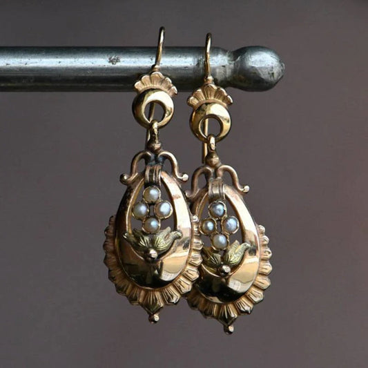 Elegante Vintage-Käfer-Ohrringe mit Golddetails