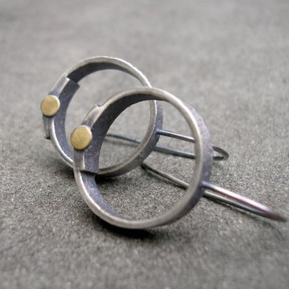 Elegante Vintage Silberne Kreissohrringe