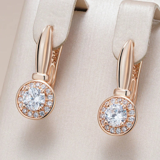 Elegante Goldohrringe mit funkelndem Rund-Brillantschliff