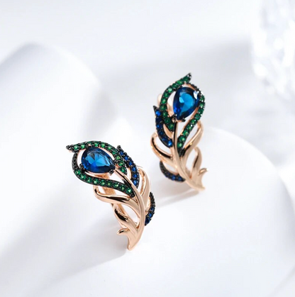 Exquisites Pfau-Set aus 18K Roségold-Vergoldung
