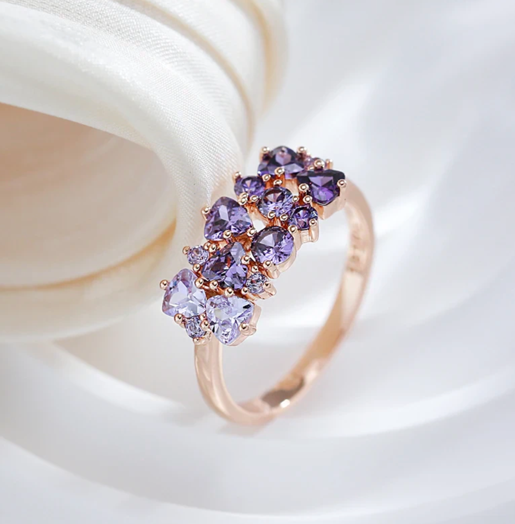 Eleganter Amethyst mit luxuriösem 18 Karat Roségold-Finish
