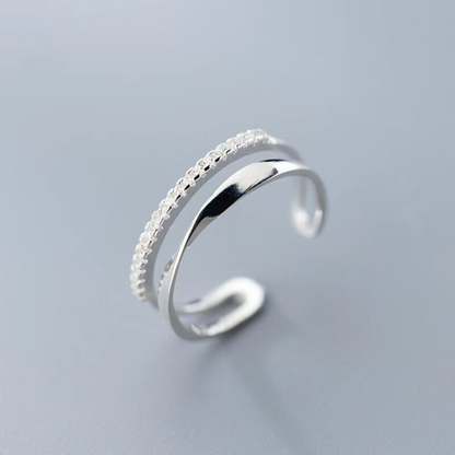 Eleganter verstellbarer Ring aus hochwertigem 925er Sterlingsilber