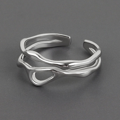 Eleganter verstellbarer Baumzweig-Ring aus 925 Sterling Silber