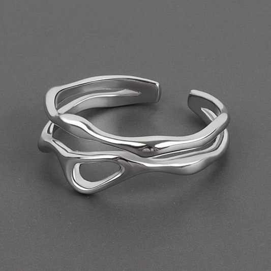 Eleganter verstellbarer Baumzweig-Ring aus 925 Sterling Silber