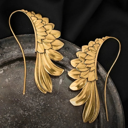 Elegante Vintage Silberohrringe mit Flügel-Design