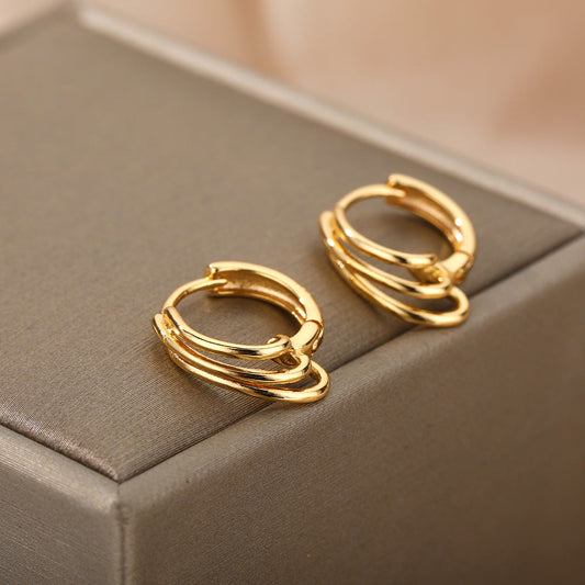Elegante Runde Ohrringe in Gold – Minimalistisches Design