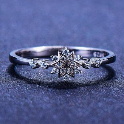 Eleganter Schneeflockenring aus hochwertigem 925 Sterling Silber