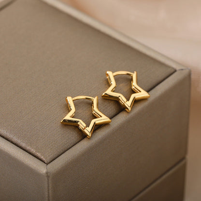 Elegante Minimalistische Goldstern-Ohrringe