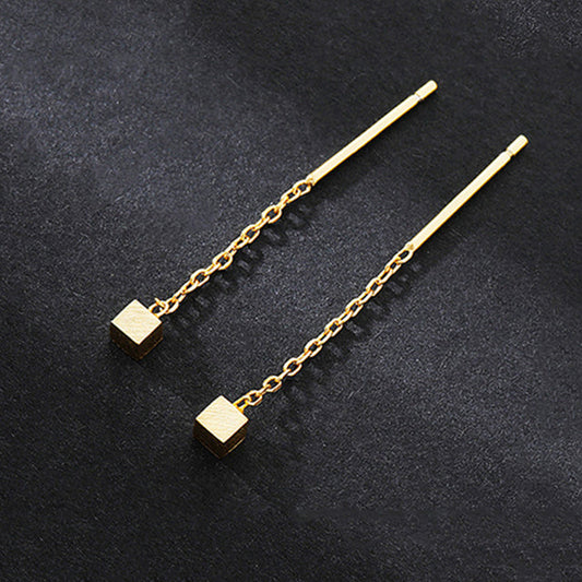 Elegante kubische Baumelohrringe für einen Hauch von Glamour