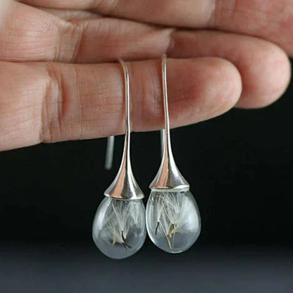 Elegante Silberohrringe mit Löwenzahn-Anhänger