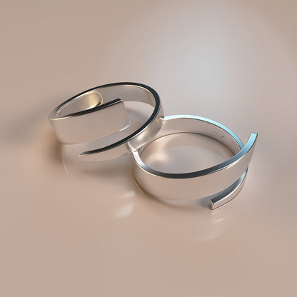 Eleganter verstellbarer Ring aus hochwertigem 925er Sterlingsilber
