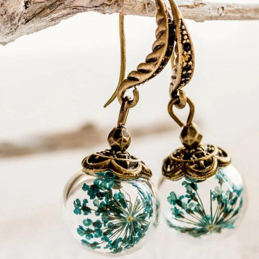 Elegante Vintage Blumen Kristall Ohrringe