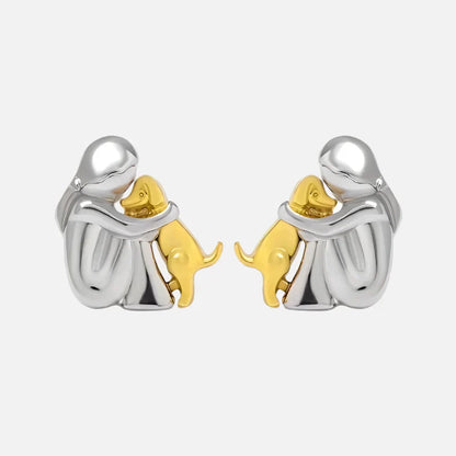 NURI – Elegante bicolor Bicolor-Umarmungs-Ohrstecker aus Silber & Gold für stilvollen Look