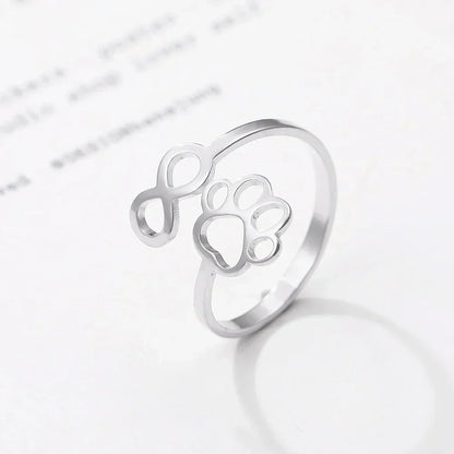 AYLA – Eleganter verstellbarer Infinity-Pfotenring aus hochwertigem Edelstahl