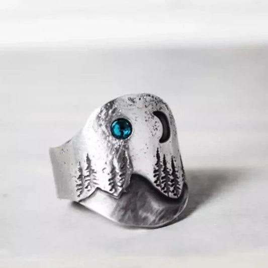 Mystischer Waldblauer Mondring