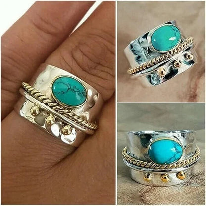 Eleganter türkisfarbener breiter Bandring
