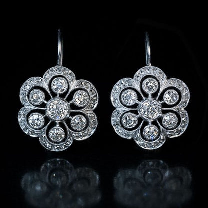 Elegante Vintage Mandala Kristallohrringe aus hochwertigem Sterling Silber