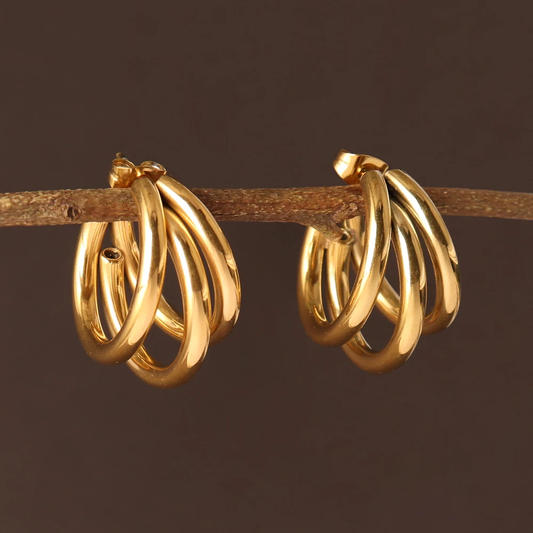 Elegante Vintage Goldene Kreis Ohrringe