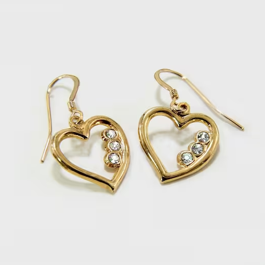 Charmante Vintage-Ohrringe mit goldenem Herz