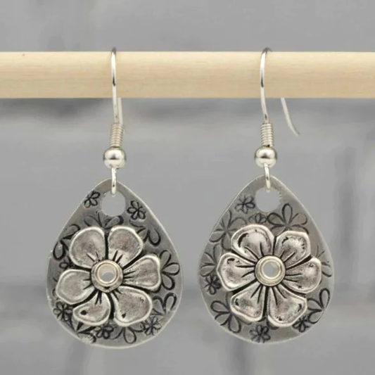 Elegante Vintage Blumendrop-Ohrringe aus hochwertigem Sterlingsilber