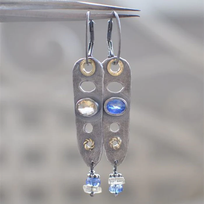 Elegante Sterling Silber Ohrringe mit blauem Vintage-Kristall