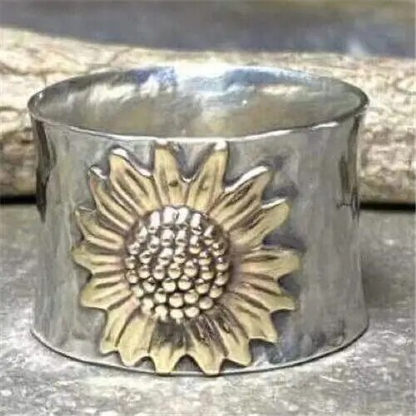 Vintage Gold Sonnenblumenring: Ein zeitloser Schatz